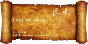 Czeiner Áhim névjegykártya